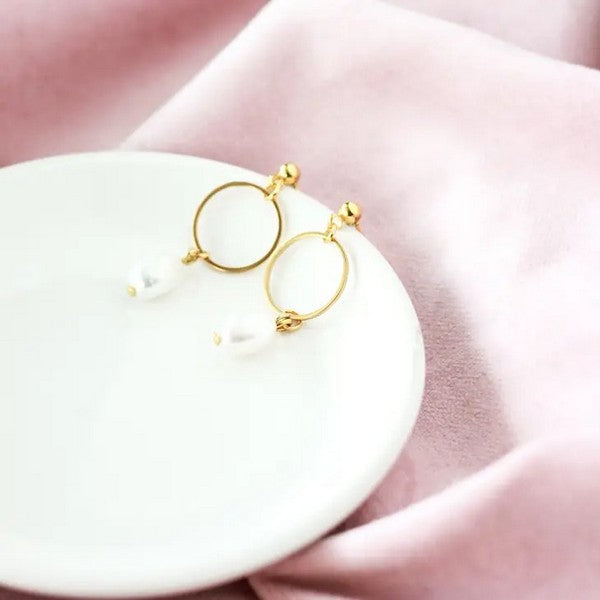 Gold Pearl Drop Earrings | Shop Birch Jewellery at boogie + birdie in Ottawa.