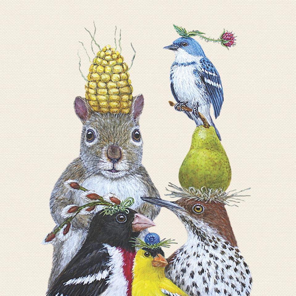Party Under the Feeder Lunch Napkins | Shop napkins at boogie + birdie in Ottawa.