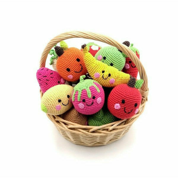Basket of friendly fruit rattles | Pebble | Shop a selection of baby products at boogie + birdie