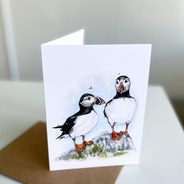 Puffins Card | Kelly Dixon Art | boogie + birdie