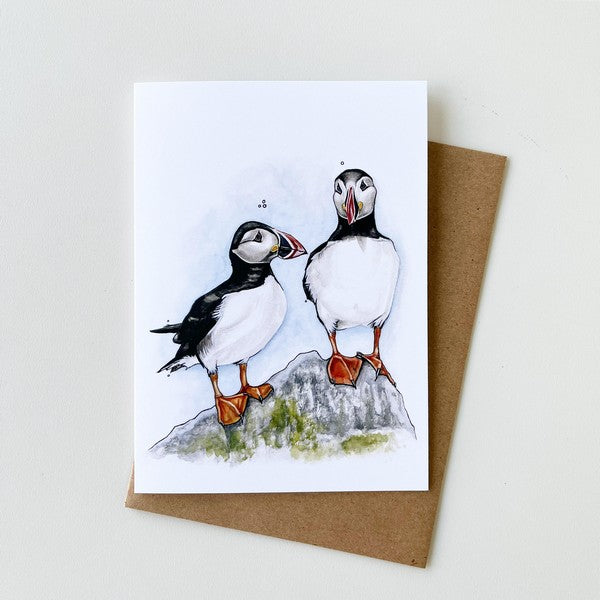 Puffins Card | Kelly Dixon Art | boogie + birdie