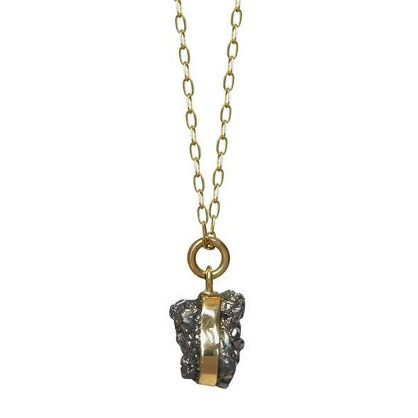 Brass Pyrite Wrap Necklace