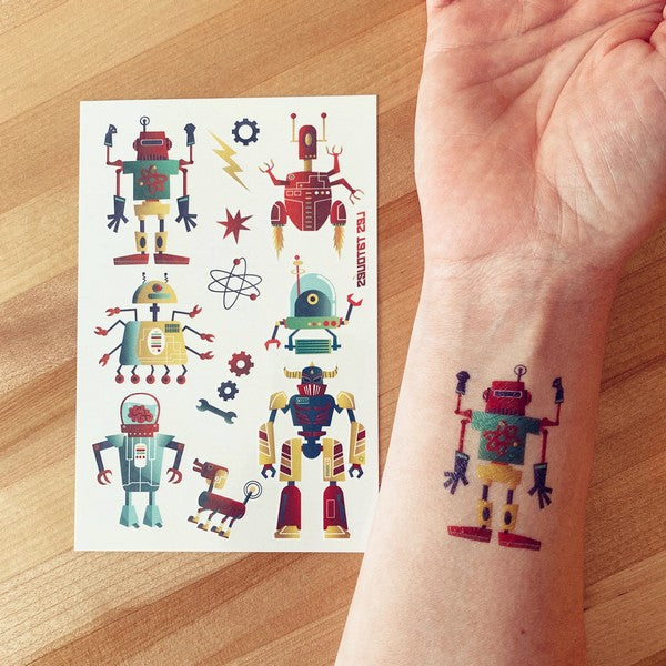 The Robots Temporary Tattoos | Shop Les Tatoués at boogie + birdie in Ottawa.