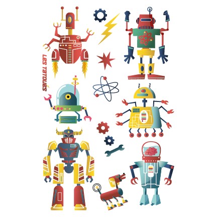 The Robots Temporary Tattoos | Shop Les Tatoués at boogie + birdie in Ottawa.