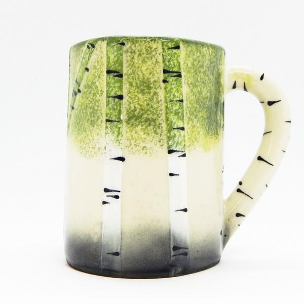 Green Birch Trees Mug | Susan Robertson Pottery | boogie + birdie