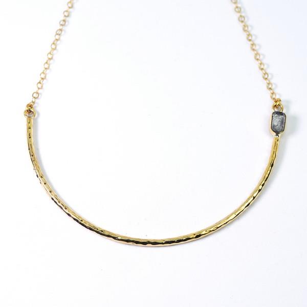Brass Aviva Quartz Necklace | Jewellery | boogie + birdie | Lissa Bowie