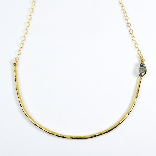 Brass Aviva Pyrite Necklace | Jewellery | boogie + birdie | Lissa Bowie