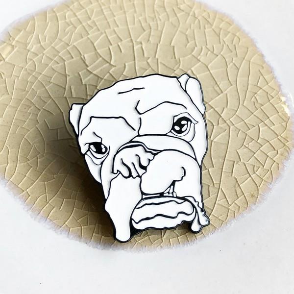 Grumpy English Bulldog Pin | Sad Dog Apparel | boogie + birdie