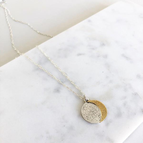 Lissa Bowie Reversible Moon Coin Necklace