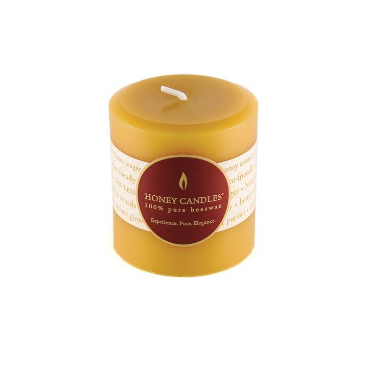 3'' Natural Beeswax Pillar Candle | Honey Candles | boogie + birdie