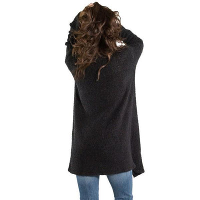 Black Cozy Long Cardigan