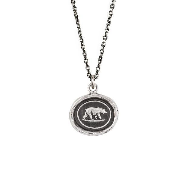 Silver Mother Bear Pyrrha Talisman Necklace