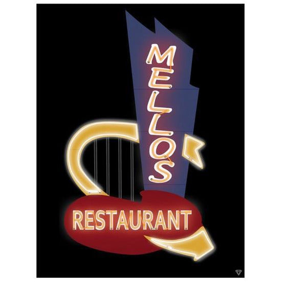 Mellos Restaurant Sign Print
