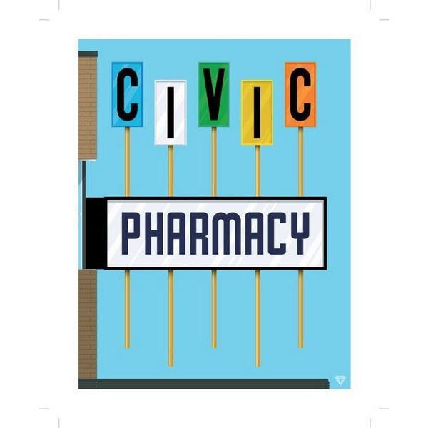 Civic Pharmacy Print | Damn Fine | boogie + birdie