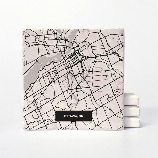 Modern Maps Ottawa Coaster Set | Versatile | boogie + birdie