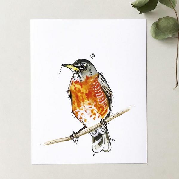 Robin On Branch Print | Home | boogie + birdie