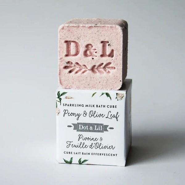 Peony + Olive Leaf Sparkling Milk Bath Cube