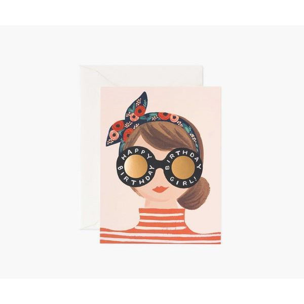 Sunglasses Girl Birthday Card