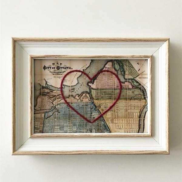 Ottawa Heart Map - White Frame | Sadie & June | boogie + birdie