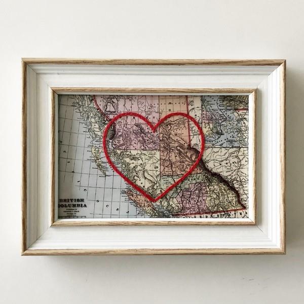 British Columbia Heart Map White Frame | Sadie & June | boogie + birdie