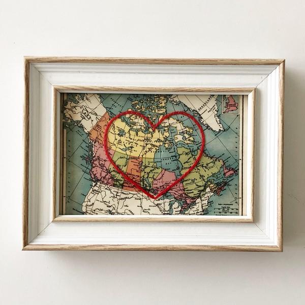 Canada Heart Map White Frame | Sadie & June | boogie + birdie 
