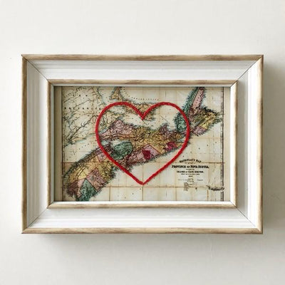 Nova Scotia Heart Map - White Frame | Sadie & June | boogie + birdie