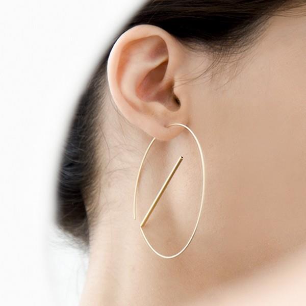 Gold Float Hoop Earrings