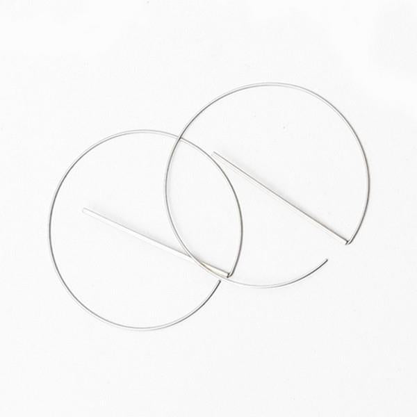 Silver Float Hoop Earrings