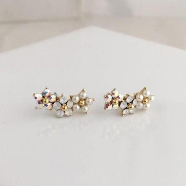 White Floral Ear Climbers | Jewellery | boogie + birdie