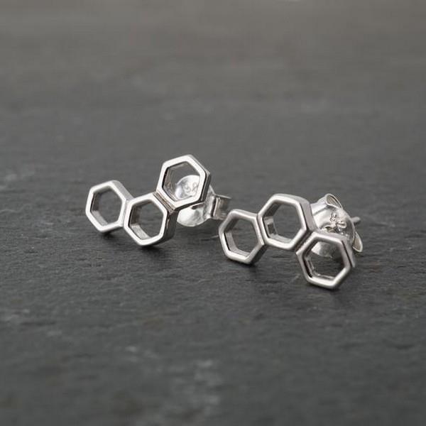 Honeycomb Hexagon Stud Earrings | boogie + birdie