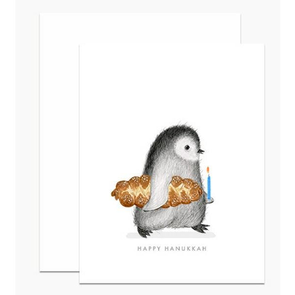 Penguin With Challah Hanukkah Card | boogie + birdie | Dear Hancock