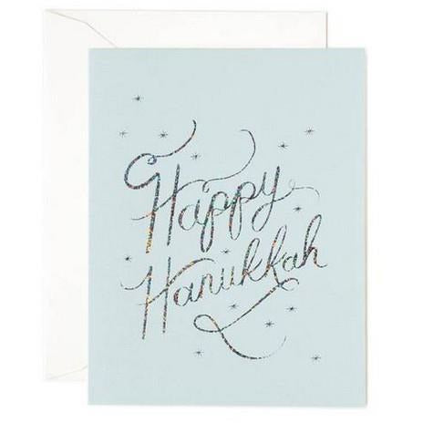 Silver Happy Hanukkah Card