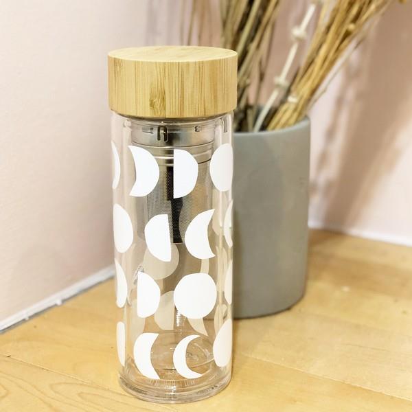 White Moons Glass & Bamboo Tea Infuser | Danica Studio | boogie + birdie