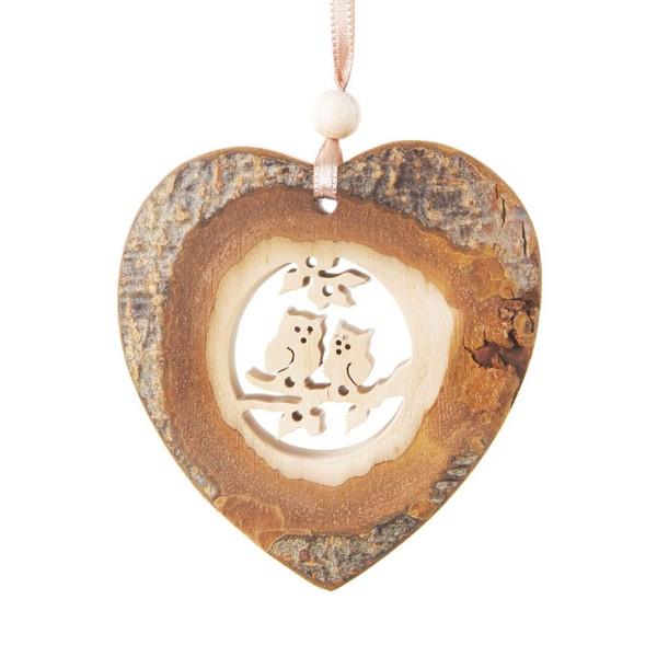 Owls in a Heart Ornament