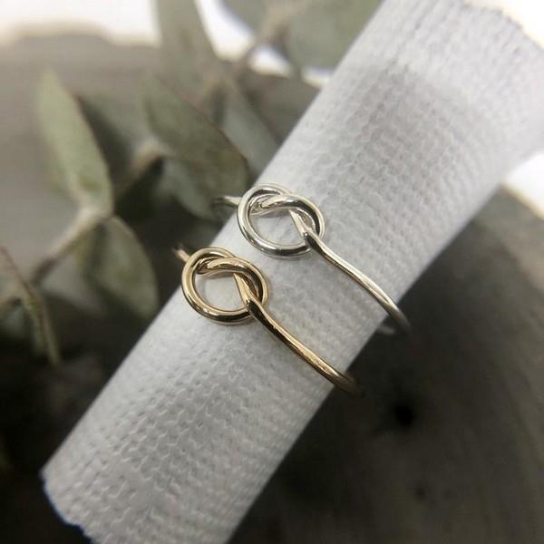 Silver Open Fire Knot Ring