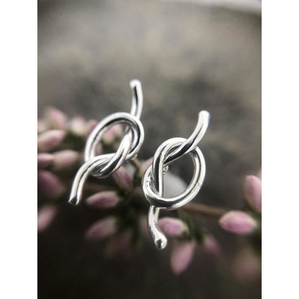 Silver Open Fire Knot Studs