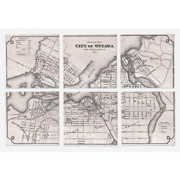 Vintage Ottawa Map Coaster Set | Versatile | boogie + birdie