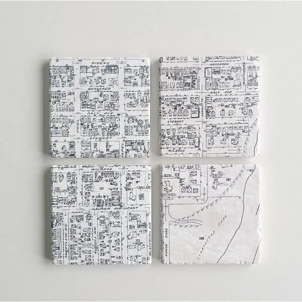 Sandy Hill Marble Coaster Set | Shop coasters at boogie + birdie in Ottawa.