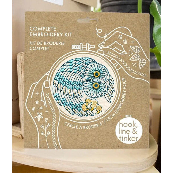 Saw Whet Owl DIY Embroidery Kit | Hook, Line & Tinker | boogie + birdie