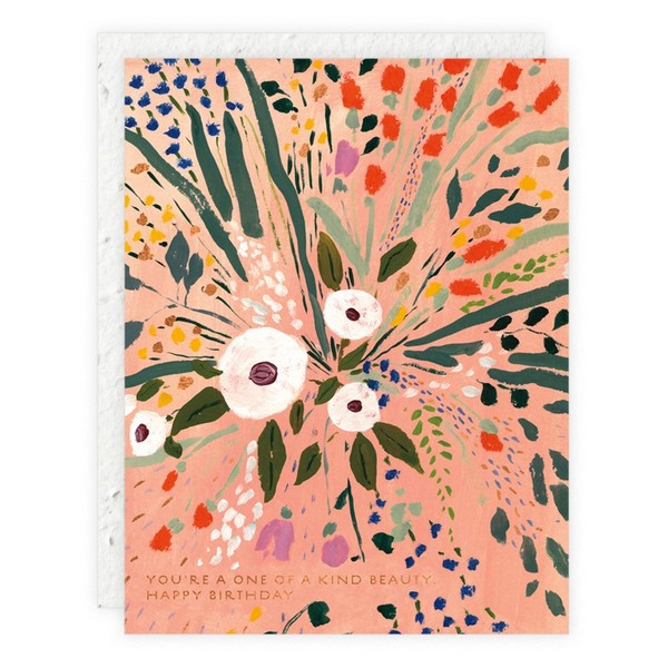 Bursting Flowers Birthday Card - Plantable Envelope