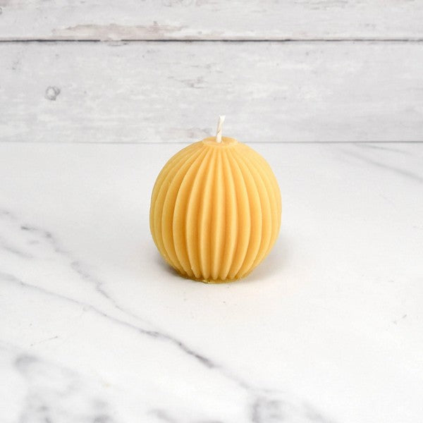 Natural Fluted Sphere Beeswax Candle | Honey Candles | Shop a selection of candles and home fragrance at boogie + birdie