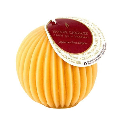 Natural Fluted Sphere Beeswax Candle | Honey Candles | Shop a selection of candles and home fragrance at boogie + birdie
