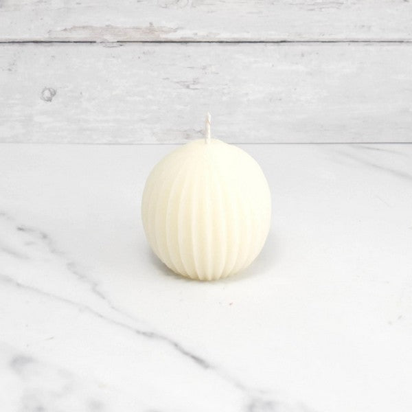 Pearl Fluted Sphere Beeswax Candle | Honey Candles | Shop a selection of candles and home fragrance at boogie + birdie 