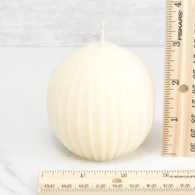 Pearl Fluted Sphere Beeswax Candle | Honey Candles | Shop a selection of candles and home fragrance at boogie + birdie