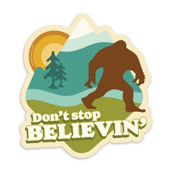 Believin' Bigfoot Sticker | Shop stickers and other stationery at boogie + birdie