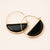 Stone Prism Hoop Earrings - Black Spinel & Gold