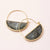 Stone Prism Hoop Earrings - Labradorite & Gold