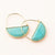 Gold Stone Prism Hoop Earrings - Turquoise