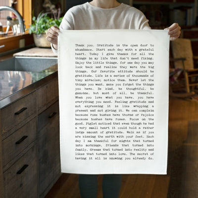 Gratitude Typewriter Tea Towel