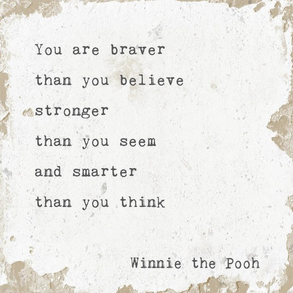 You Are Braver Marble Coaster | Shop Cedar Mountain Studios at boogie + birdie in Ottawa.